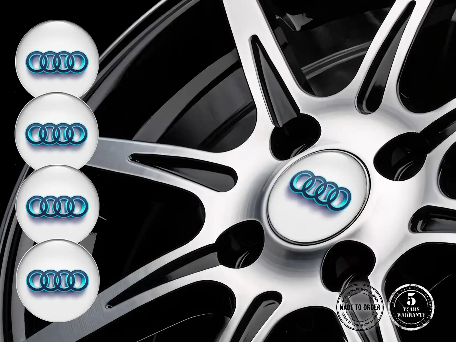 Audi Emblemas de Rueda Precisión Cascada Interestelar